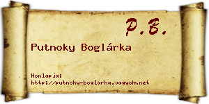 Putnoky Boglárka névjegykártya